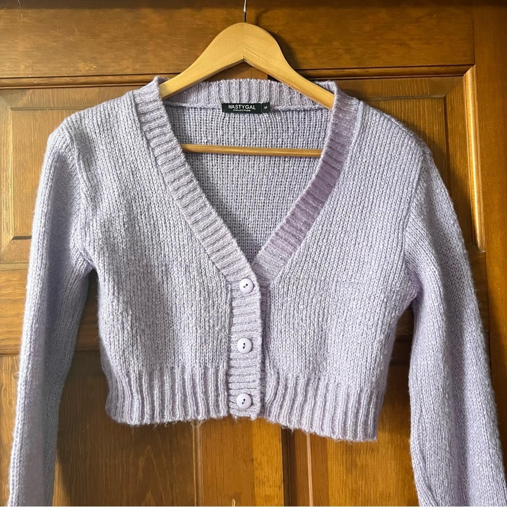 Nasty Gal Lavender Crop Top Sweater